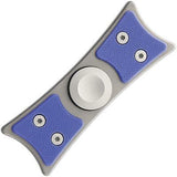 Bastion Large Blue G10 Silver Titanium Hand Spinner Top Ceramic Ball Fidget 207L