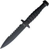 Ontario SP-15 LSA Fixed Black Serrated Carbon Steel Knife w/ Nylon Sheath 8686