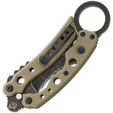 Mantis Vuja De Karambit Desert Tan Folding Pocket Knife G-10 Handles MK4DTSW