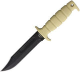 Ontario 12" Marine SP-1 Combat Tan Full Tang 1095HC Steel Fixed Knife 8300TN