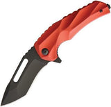 Brous Blades Reloader Red Aluminum Edition Linerlock Black Folding Knife 176