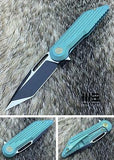 WE KNIFE 7.5" Tanto Green Flipper Folding Pocket Knife Black Bohler M390 616C