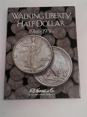 H.E. Harris Walking Liberty Half Dollar Folder 1916 - 1936 Coin Storage Album #1