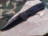 MTech Folding 4 5/8" Tactical Black Linerlock Knife - Standard Edge 421BK