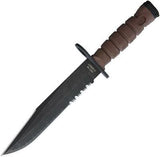 Ontario OKC3 S Marine Combat Fixed Stainless Serrated Carbon Steel Knife 6504