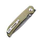 Civivi Imperium Linerlock Olive Micarta Folding Damascus Pocket Knife 2107DS2