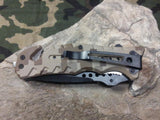8" Master Folding Pocket Knife A/O Rescue Desert Camo Skull - A010DM