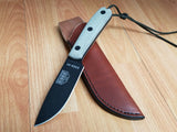 ESEE Model 4 Modified Tan Canvas Micarta Handle Fixed Blade Knife + Sheath