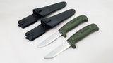 2 Pc Lot Mora Morakniv Basic 511 Carbon Steel Green Camp Survival Knife - 01828