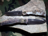 Elk Ridge Camo 2Pc Hunting Knife Set 8" Fixed & Folder 045ca