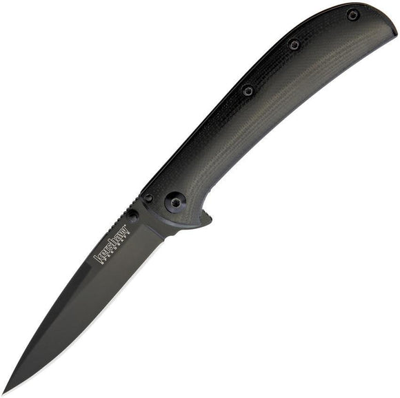 Kershaw AM-3 Framelock A/O Drop Pt Blade Black G10 Handle Folding Knife