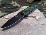 Master Folding 8" Spring Assisted Knife - Green Skull Camo A006GN
