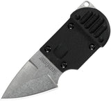 Kershaw AM-6 Fixed Stonewash Blade Black Handle Neck Knife + Sheath
