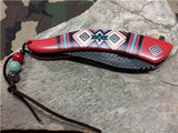 Master Aztec Native American Indian Assisted Open Folding Knife Red  -  A023RD
