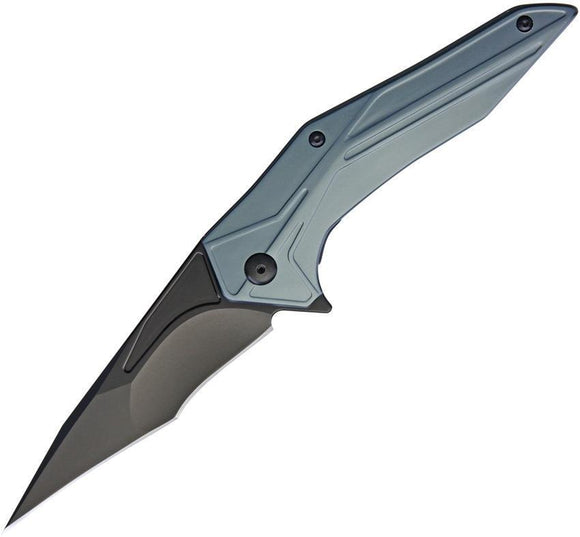 Brous Blades Tyrant Gray Linerlock Blackout D2 Tanto Folding Pocket Knife