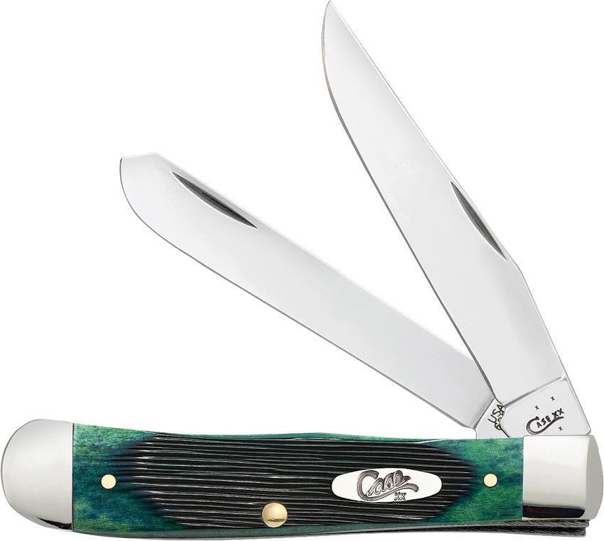 Case XX Trapper Bluegrass Barnboard Green Jigged bone Folding