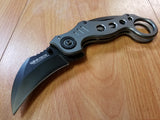 7.75" Karambit Spring Assisted Tactical Gray Pocket Folding Knife - 2753gy