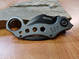 7.75" Karambit Spring Assisted Tactical Gray Pocket Folding Knife - 2753gy