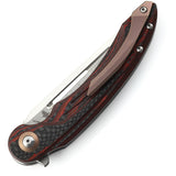 Bestech Knives Irida Linerlock Carbon Fiber & G10 Folding Knife cf g25e