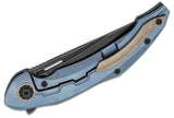 Bestech Marukka Framelock Blue Titanium M390 Folding Knife 2002b- On Sale