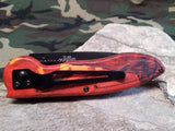 Tac Force Folding Pocket Knife Spring Assisted Red Neon Camo Hunting 463RC