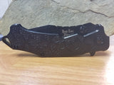 Dark Side  "Iron Cross" Skull Black Tactical Spring Assisted Knife - a031bk