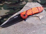 Tac Force Folding Pocket Knife Spring Assisted Red Neon Camo Hunting 463RC