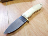 White Smooth Bone Fixed Full Tang DROP PT Hunter Knife
