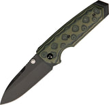 Hogue EX-02 Extreme Series Black Spear Linerlock Green G10 Folding Knife