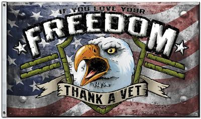 Thank A Vet Flag w/ Eagle 3' x 5' Veteran USA Pride Freedom America NRA 2a 38078