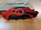 Dual Blade Red and Black Hawkbill Karambit Pocket Knife - 3645rd