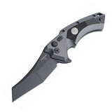 Sig X5 Gray Aluminum Button Lock Wharncliffe Folding Knife Stainless Blade
