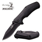 Elk Ridge Spring Assisted Folding Pocket Knife Black on Black - A013BK