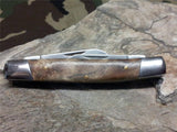 Elk Ridge Folding Stockman Gentlemans 3-Blade Pocket Knife w/ Maple Wood - 043bw