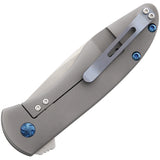 KIZER Velox 2 Flipper Gray Titanium Drop Pt S35VN Folding Pocket Knife Closed