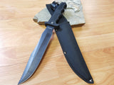 13.5" Black Hunting Bowie Knife w/ Sheath - 4821