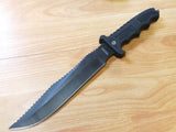 13.5" Black Hunting Bowie Knife w/ Sheath - 4821