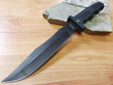 13.5" Black Hunting Bowie Knife w/ Sheath - 4821
