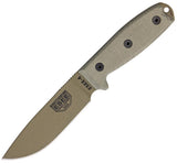 ESEE 9" Model 4 Dark Earth Fixed Blade OD Green Micarta Handle Knife