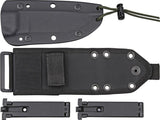 ESEE Model 4 Part Serrated Fixed Desert Tan Blade OD Green Knife Sheath