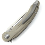 Bestech Knives Irida Linerlock Beige Folding Knife g25b- On Sale