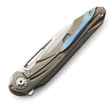 Bestech Knives WIBRA Framelock Bronze Titanium M390 Folding Knife 2001d   - On Sale