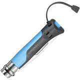 Opinel Outdoor Blue No 8 Stainless Folding Knife Combo w/ Whistle 01576