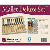 Flexcut 10pc Carbon Steel Wood Hande Deluxe Carving Mallet Tools Set MC100