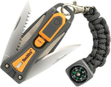 Smith's Sharpeners Survival Tool Sharpener Compass Folding Knife & Saw