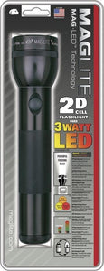 MagLite 10" 2D Cell Battery Black Aluminum Body Hang Packed LED Flashlight