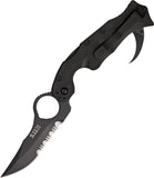 5.11 Tactical Double Duty Karambit Lockback Folding Serrated Blade Black FRN Handle Knife