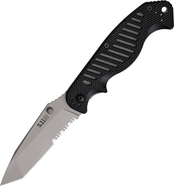5.11 Tactical CS1 Linerlock Folding Stainless Tanto Serrated Blade Black Handle Knife
