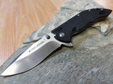 Real Steel E77 Linerlock Folding Pocket Knife Flipper Satin Black 5112