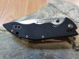 Real Steel E77 Linerlock Folding Pocket Knife Flipper Satin Black 5112
